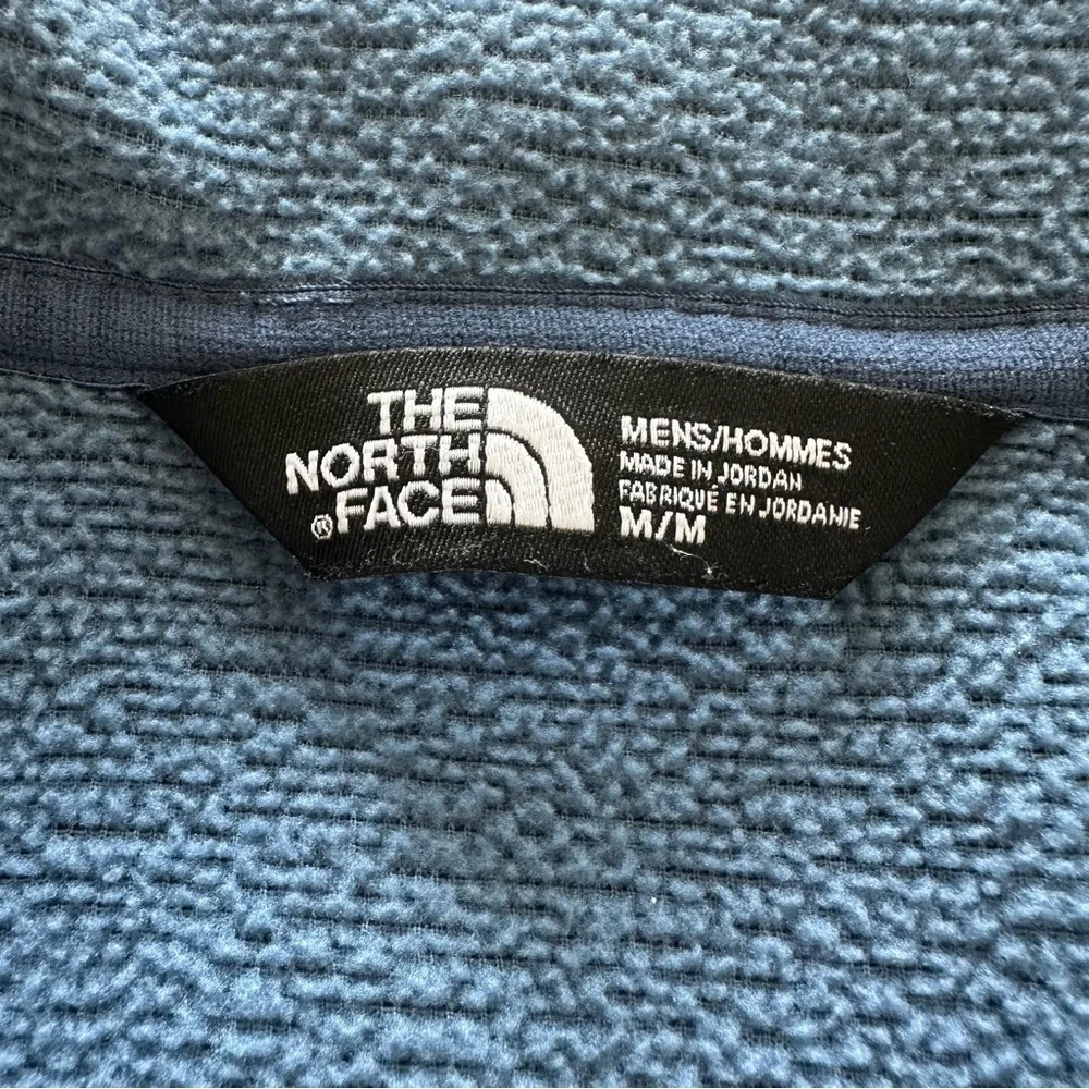 The North Face Mens 1/4‎ Zip Long Sleeve Fleece Pullover Medium Blue Jacket Fall
